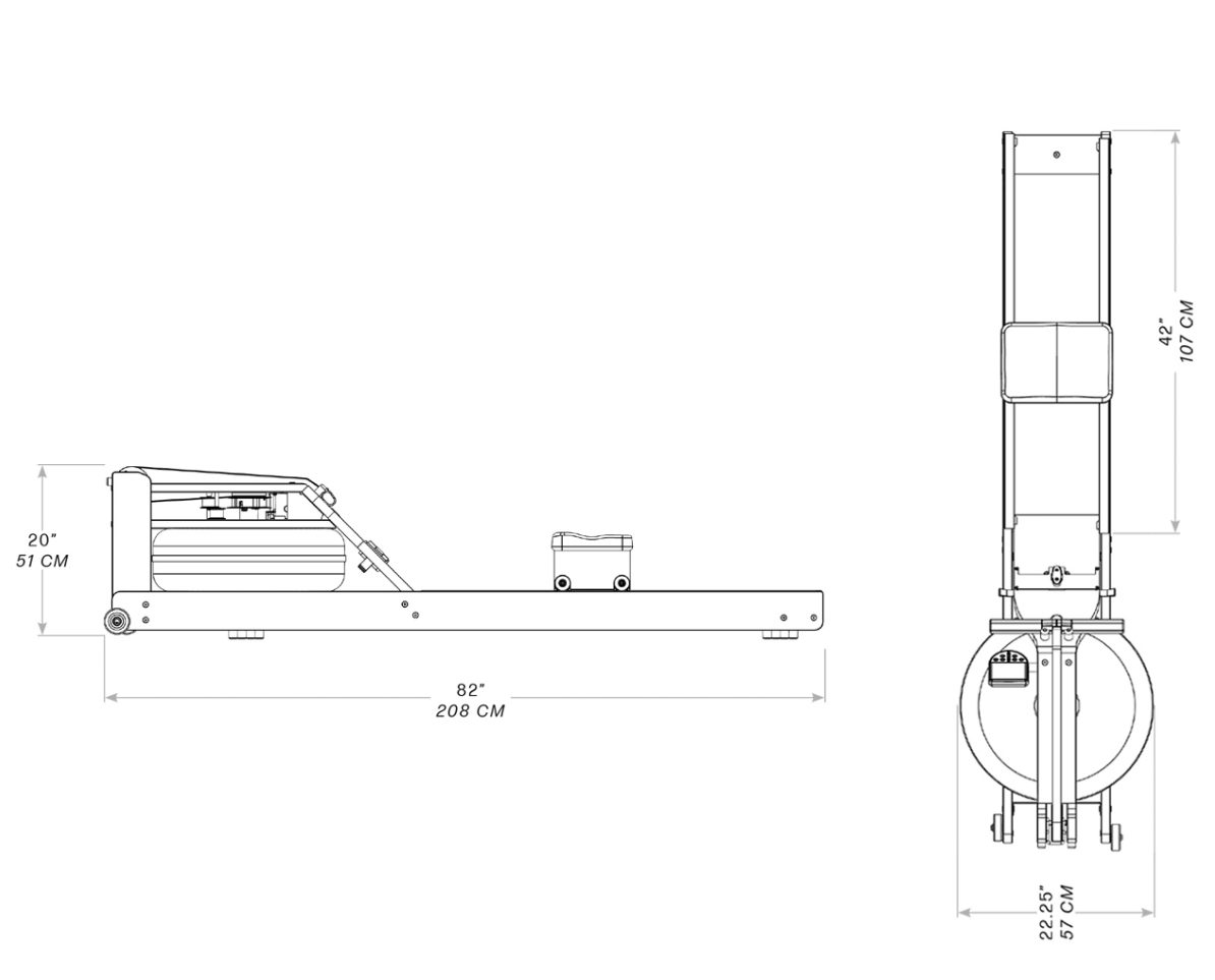 WaterRower Original dimensions