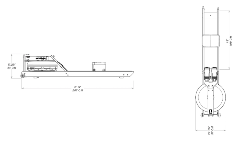 WaterRower Lite dimensions