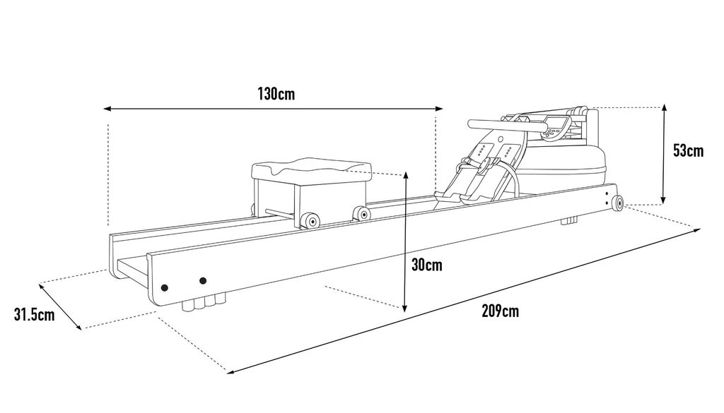 WaterRower Original Series Club with S4 Performance Monitor
